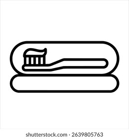 Minimalist White Toothbrush and Paste Icon Dental Care Clean Fresh Daily Routine Health and Personal