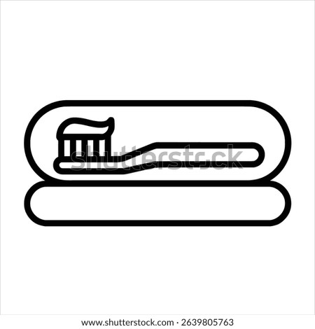 Minimalist White Toothbrush and Paste Icon Dental Care Clean Fresh Daily Routine Health and Personal