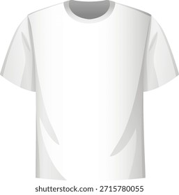 Minimalistisch weißer T-Shirt-Vektor mit weichen Schatten, sauberen Linien und zentrierter Vorderansicht