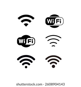 Minimalist WiFi icon with signal bars, symbolizing wireless connectivity, internet access, communication, technology, and digital connection.