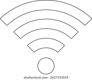 Minimalist WiFi icon vector – clean and modern wireless signal symbol, perfect for apps, websites, user interfaces, and network-related graphics. Available in high resolution, fully scalable and edita