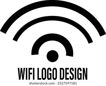 Minimalist Wi-Fi logo featuring waves, signal bars, and a modern touch.