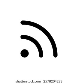 Minimalist Wi-Fi Signal Icon in Black Vector