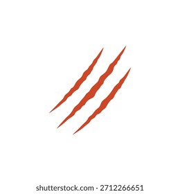 Ilustração minimalista da marca de rascunho da garra selvagem apresentando três traços nítidos, ideal para marca, logotipos e elementos de design gráfico dinâmico.