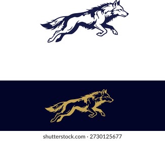 Emblema de predador de lobo selvagem minimalista para identidade externa, tática ou de equipe