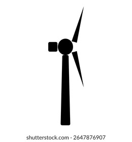 Minimalist wind turbine vector symbolizes renewable energy, clean power and sustainable eco electricity in modern design.