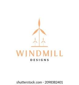 minimalist windmill outdoor logo design vector graphic symbol icon sign illustration creative idea
