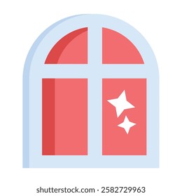 Minimalist window icon representing home ventilation, architectural design, and natural lighting for residential and office spaces.