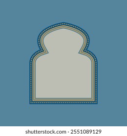 Minimalist Window Islamic Shape Element. Fourth Style Arabic Window Shape. Editable Vector