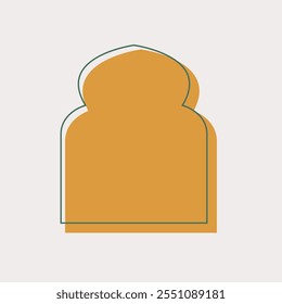 Elemento de forma islâmica de janela minimalista. Forma da janela árabe do sexto estilo. Vetor editável