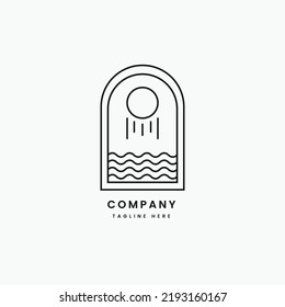 minimalist window logo design template. door logo template