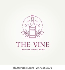 minimalist wine bar continuous line drawing icon logo vector illustration design. simple modern restaurant, bar, cafe logo concept