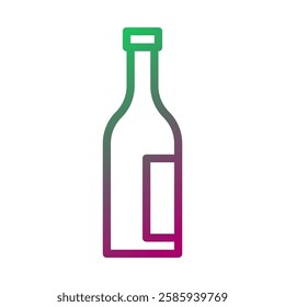 Minimalist Wine Bottle Icon with Gradient Color