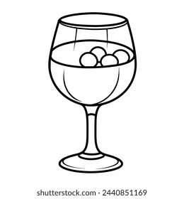 Minimalist wine glass icon in sleek vector format.