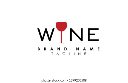 Minimalist Wine Logo Design Vector