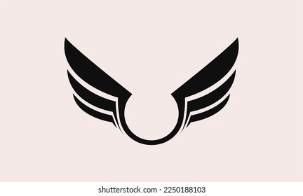 minimalist wing vector suitable to be used as a logo.