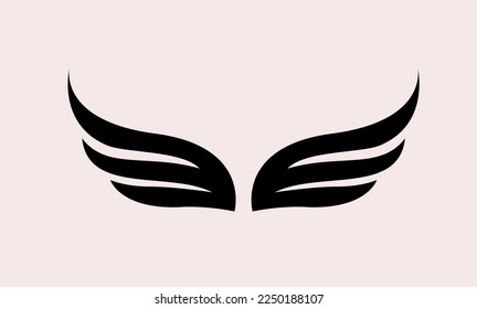 minimalist wing vector suitable to be used as a logo.