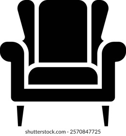 Minimalist Wingback Armchair Icon Design