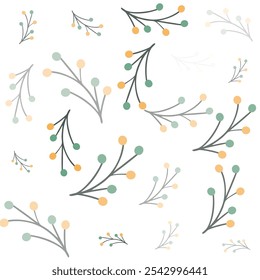 Minimalist Winter Branch Seamless Pattern