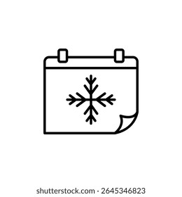 Minimalist Winter Calendar With Snowflake Icon For Seasonal Events