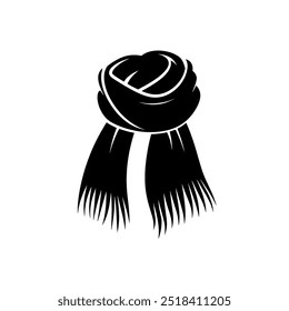 Minimalist Winter Scarf Icon Representing Cozy Clothing, Cold Weather, and Fashion Accessories