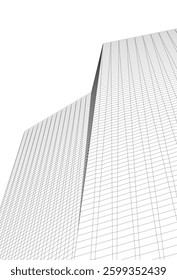Minimalist Wireframe Skyscrapers – Abstract Architectural Perspective