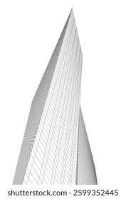 Minimalist Wireframe Skyscrapers – Abstract Architectural Perspective