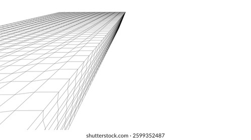Minimalist Wireframe Skyscrapers – Abstract Architectural Perspective