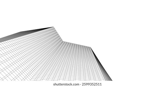 Minimalist Wireframe Skyscrapers – Abstract Architectural Perspective