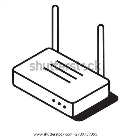 Minimalist Wireless Router Icon with Antennas