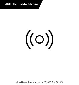Minimalist Wireless Signal Icon – Broadcast and Connectivity Symbol with Editable Stroke
