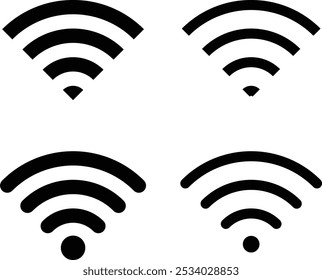 Minimalistisches Symbol für drahtloses Signal. Vektorsymbole für Wi-Fi- und Wireless-Signale. 