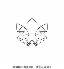 Minimalist wolf head with line art, Technology Logo Design Inspiration App