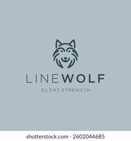 Minimalist Wolf Line Art Logo – A sleek wolf in line art, symbolizing strength and loyalty.