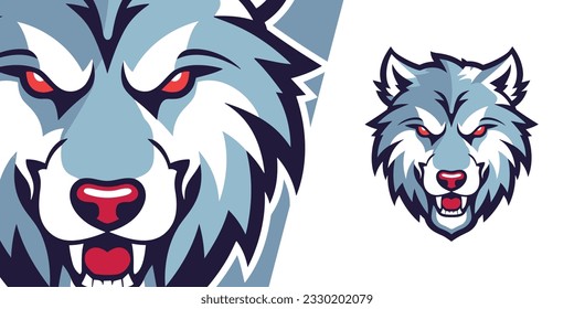 Logo de Wolf minimalista: Gráfica vectorial de captura de ojos para equipos deportivos y deportivos electrónicos