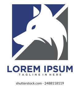 Icono minimalista del logotipo del lobo para su negocio