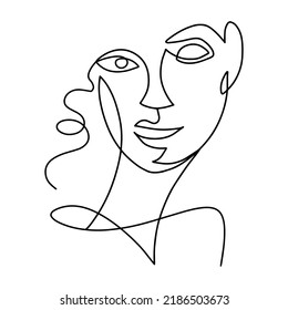 Minimalist Woman Face Illustration Freehand Drawing Stock Vector ...