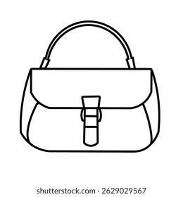 Minimalist women hand bag line icon. Simple handbag line art vector. Perfect for fashion related designs, websites, icons, and branding materials 