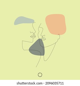 Minimalist women portraits with abstract background