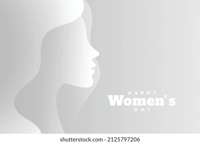 minimalist womens day card with female face