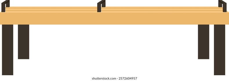 Minimalist Wooden Bench Design Cartoon