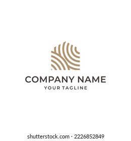 Minimalist Wooden House Logo Design