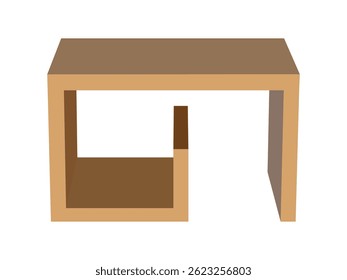 Minimalist wooden side table with open storage space and modern design
