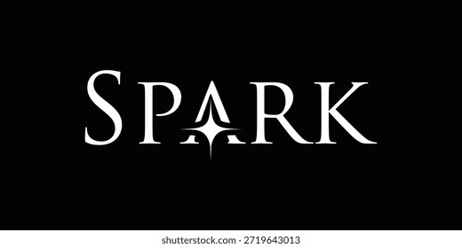 minimalistische Wortmarke Funken Logo-Design, Typografie Text Funken Grafik Vektor Vorlage