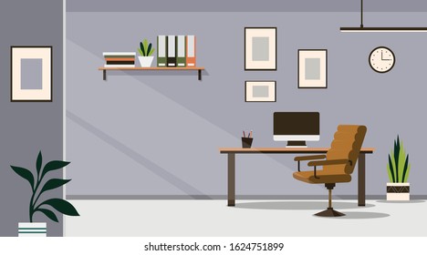 Minimalist Work Space Illustration Background Coworking Stock Vector ...