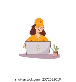 Minimalist Workspace - Be Your Own Boss Vector Illustration