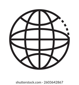 Minimalist World Icon Representing Global