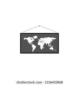 Minimalist world map frame vector on a white background