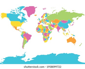 Minimalist world map with rounded borders