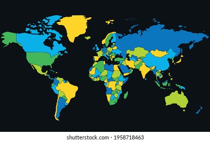 Minimalist World Map With Rounded Borders